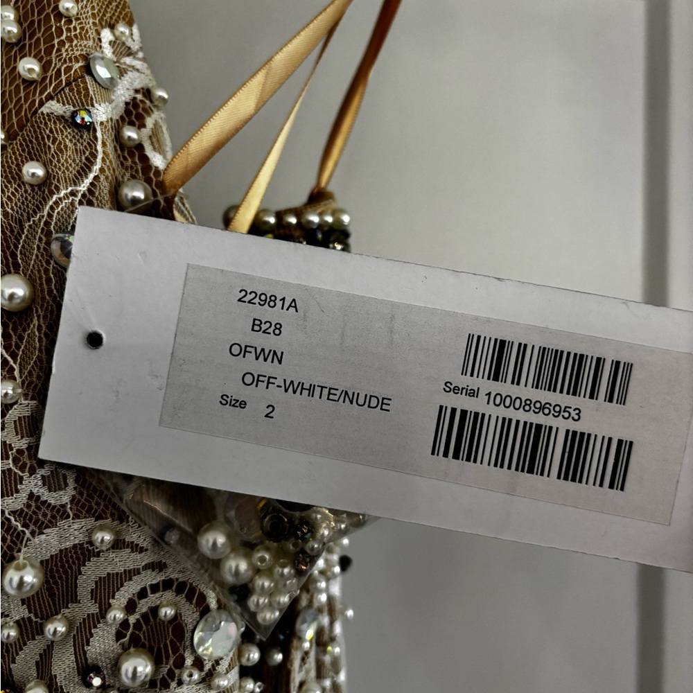 Off-White Pearl Embellished Dress - Picture 5 of 5